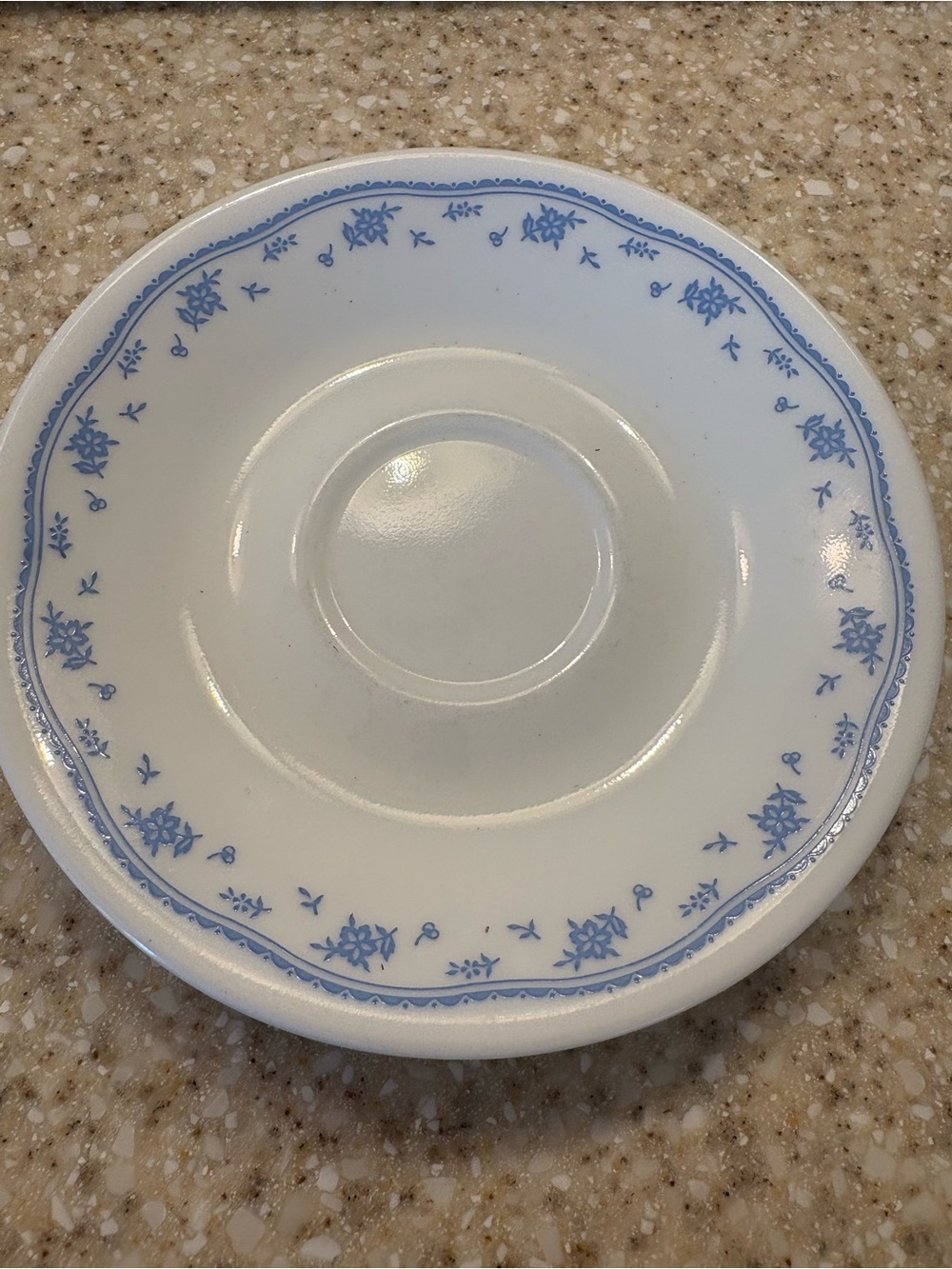 10-Vintage Corelle  Blue Floral Saucer - Classic Home Dining